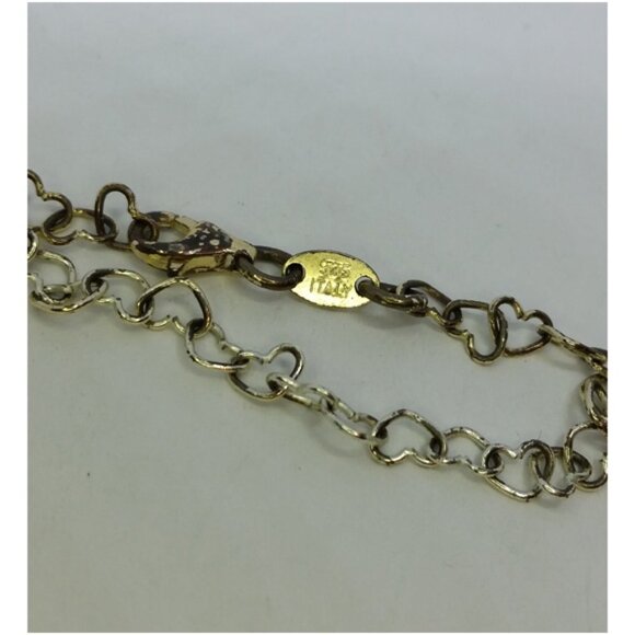 STERLING silver mini hearts chain links dainty bracelet made in Italy - Picture 3 of 3